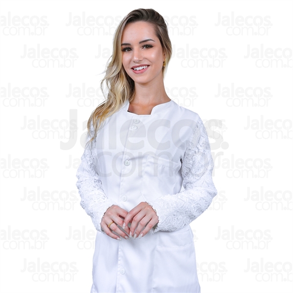 JALECO LONGO FEMININO M LONGA GOLA PADRE